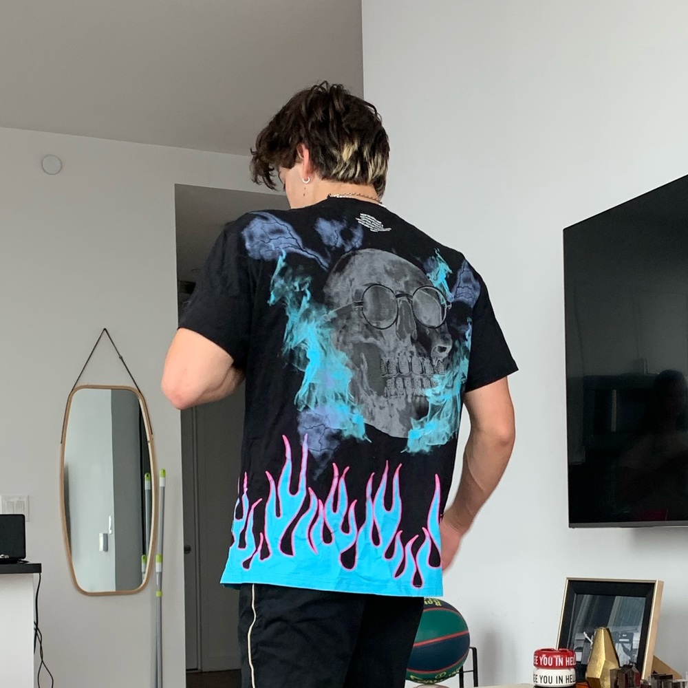 Skull flames tee boohoo